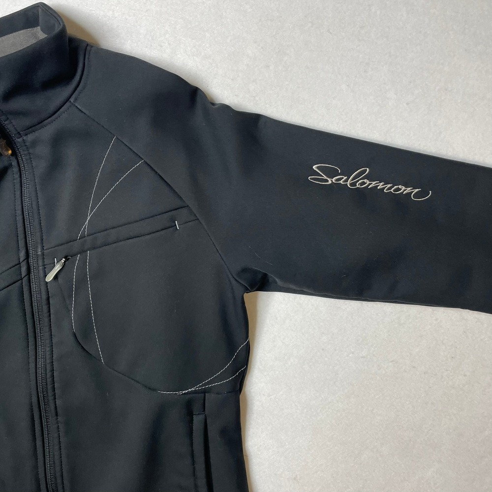 Salomon Womens Black Full Zip Softshell Jacket Activewear Running Size S - Picture 6 of 8